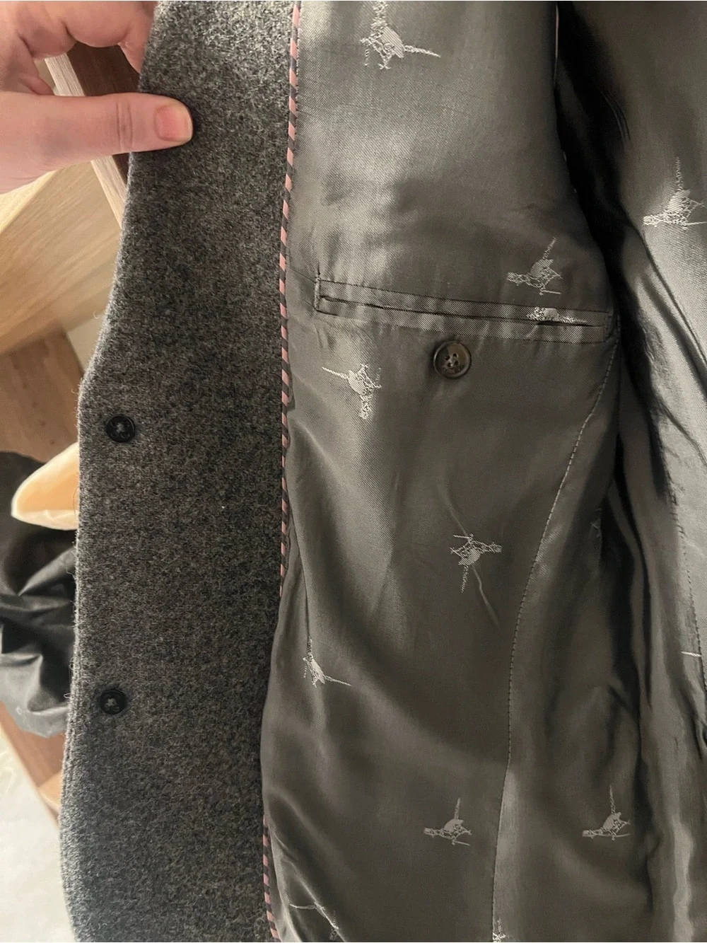 Jack Wills Gray Tweed‎ Notch Lapel Blazer